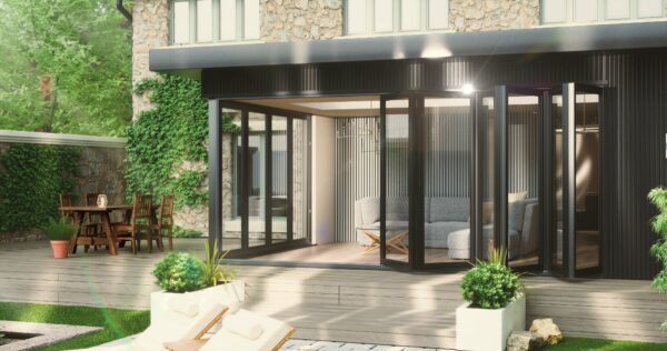 HR Castellated Cladding Black and Composite Decking