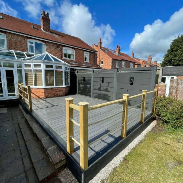 A brilliant project using two of our composite products. 

Our HR Dual Dek in Grey/Anthracite works perfectly with our pre fabricated grey fence panels. 

Get in touch for a quote today! 

#gardendesign #gardeninspiration #landscaping #compositedecking #compositefencing #exteriordesign